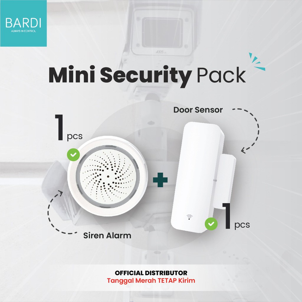 BARDI Mini Security Pack - Smart Siren &amp; Door Sensor Wifi Automatic