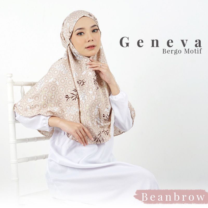 kerudung bergo motif/hijab instan motif/bergo premium bahan maxmara import/hijab sehari-hari-Beanbrow