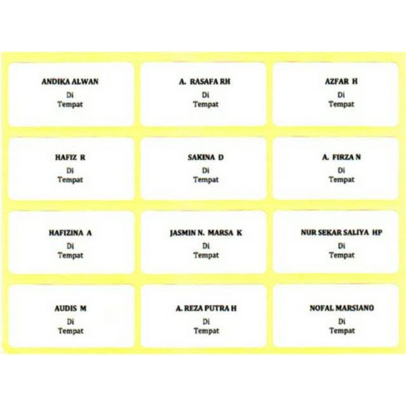 

Cetak Label Nama