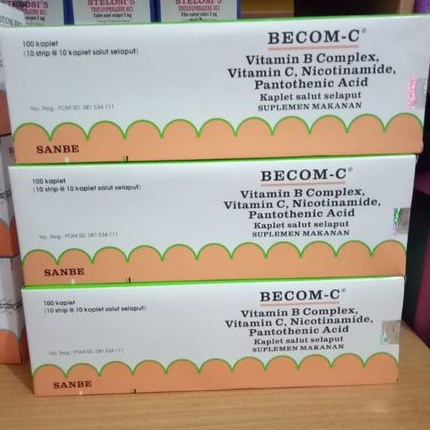 BECOM C vitamin B complex dan vitamin c 1 box 100 tablet
