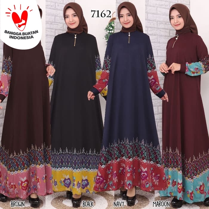 Baju Gamis Wanita Gamis Calvin Jeans Gamis Jumbo 4L  5L 97289729 - Black XXL Special