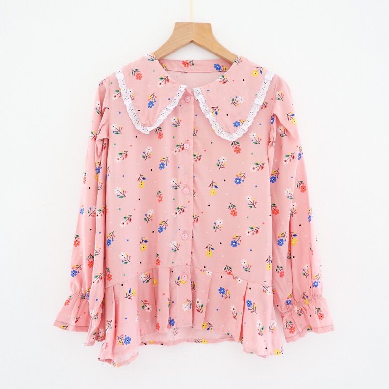 BLOUSE KOREA BLUS WANITA LENGAN PANJANG