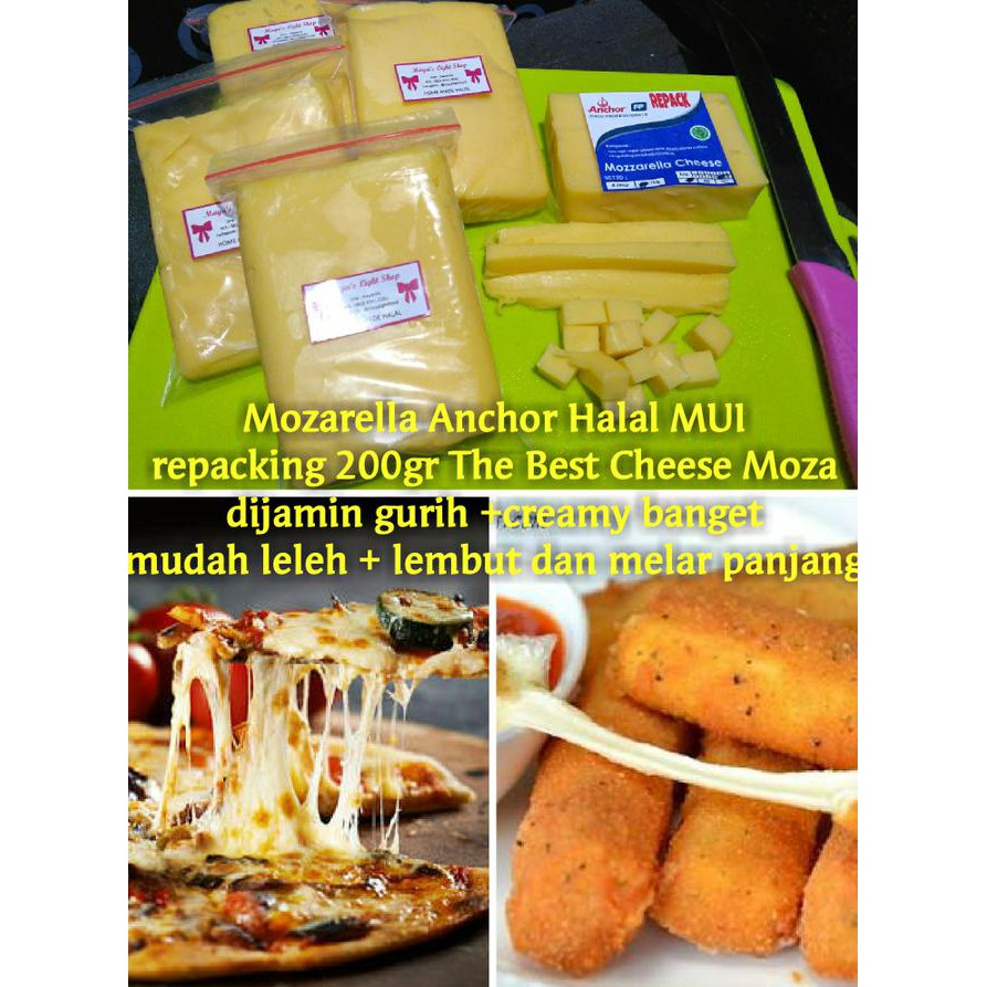 

Keju Mozarella 200Gr Anchor Halal Ori Melted Cheese Leleh Mozarela Harga Spesial