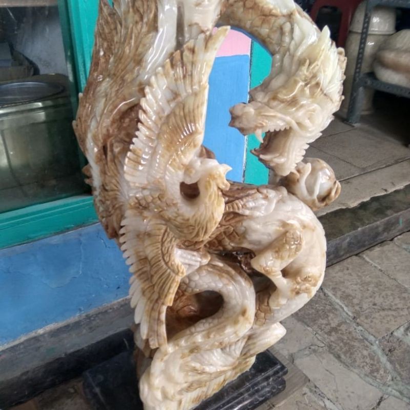 Patung naga dan cendrawasih Onyx super bawean