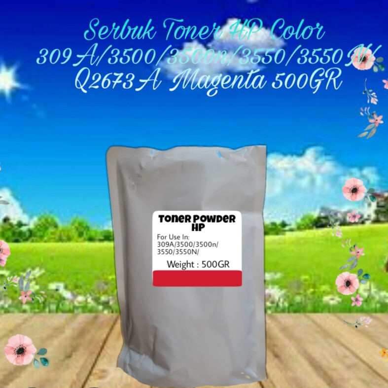 Serbuk Toner Refill Powder Bubuk HP 309A 3500 3500N 3550 3550N Q2673A Magenta 500gr