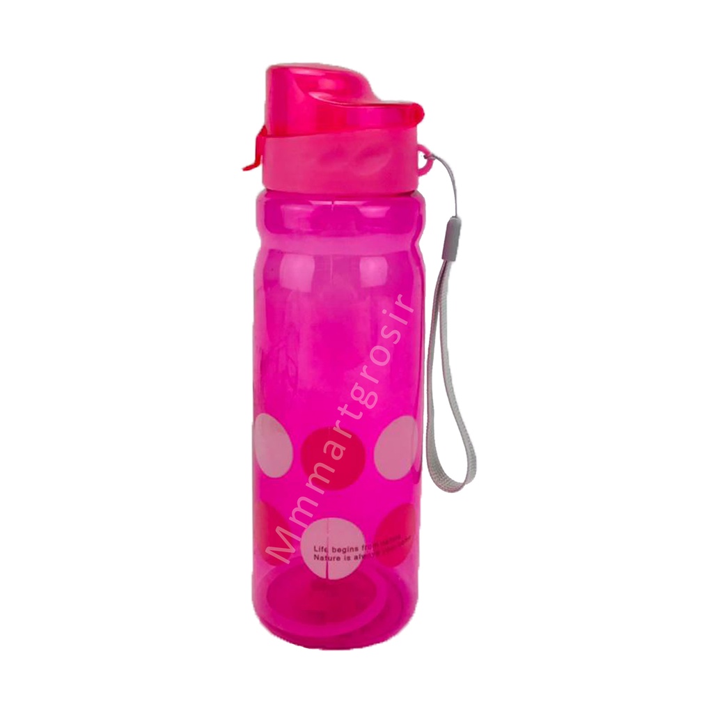 Botol Minum/ Botol minum plastik / Motif Bulat Warna Pink LY-1701 / 600 ml