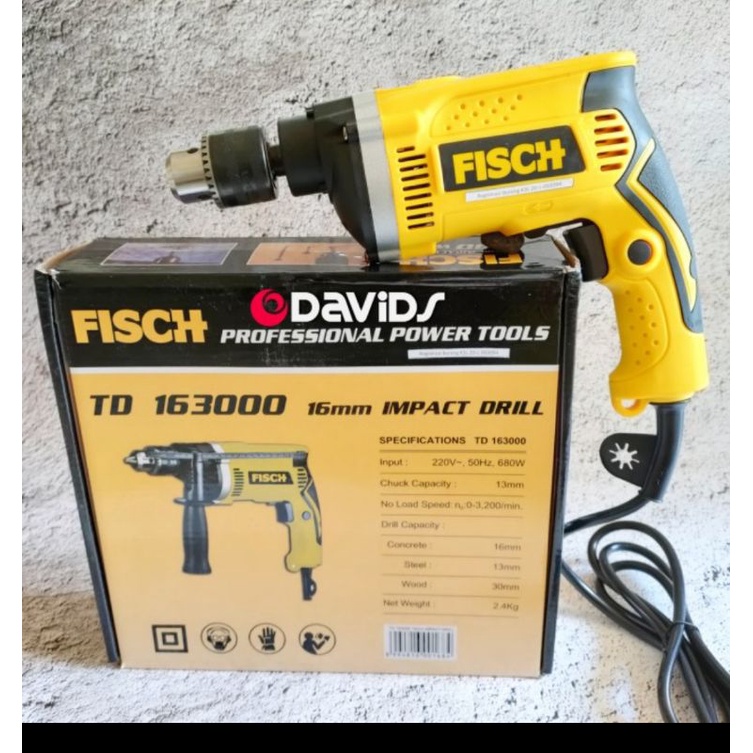 FISCH Mesin Impact Drill 680w - Mesin Bor Impact 16mm TD163000