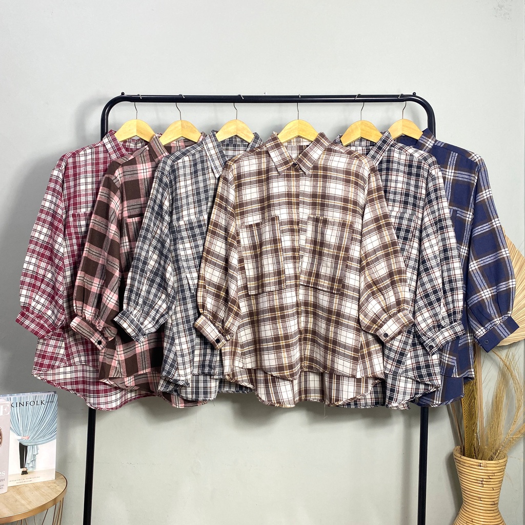 KEMEJA FLANEL KIARA PREMIUM SHIRT BTS B604 CO