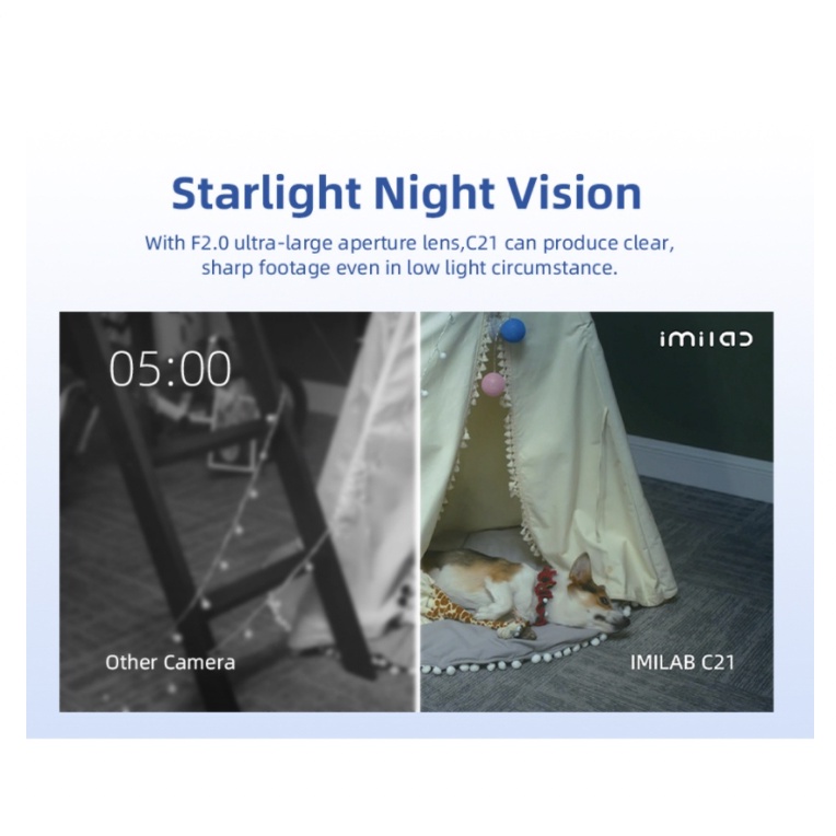 IMILAB C21 Smart Home Security Camera 2.5K Starlight Night Vision Human Detection Tracking 360° CCTV IP Cam