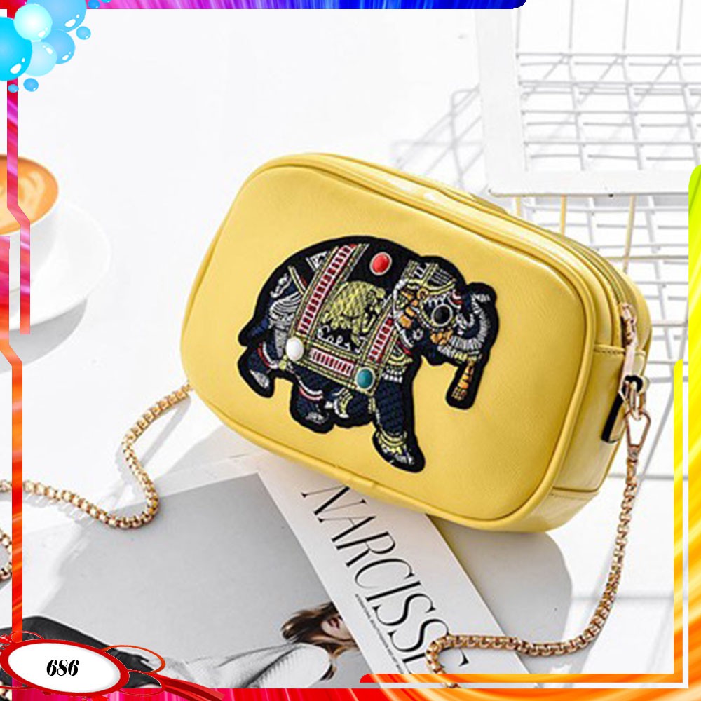 B686 1KG BISA 2TAS TAS SELEMPANG MINI MOTIF ELEPHANT TAS FASHION BATAM IMPORT BY TAS BATAM OFFICIAL
