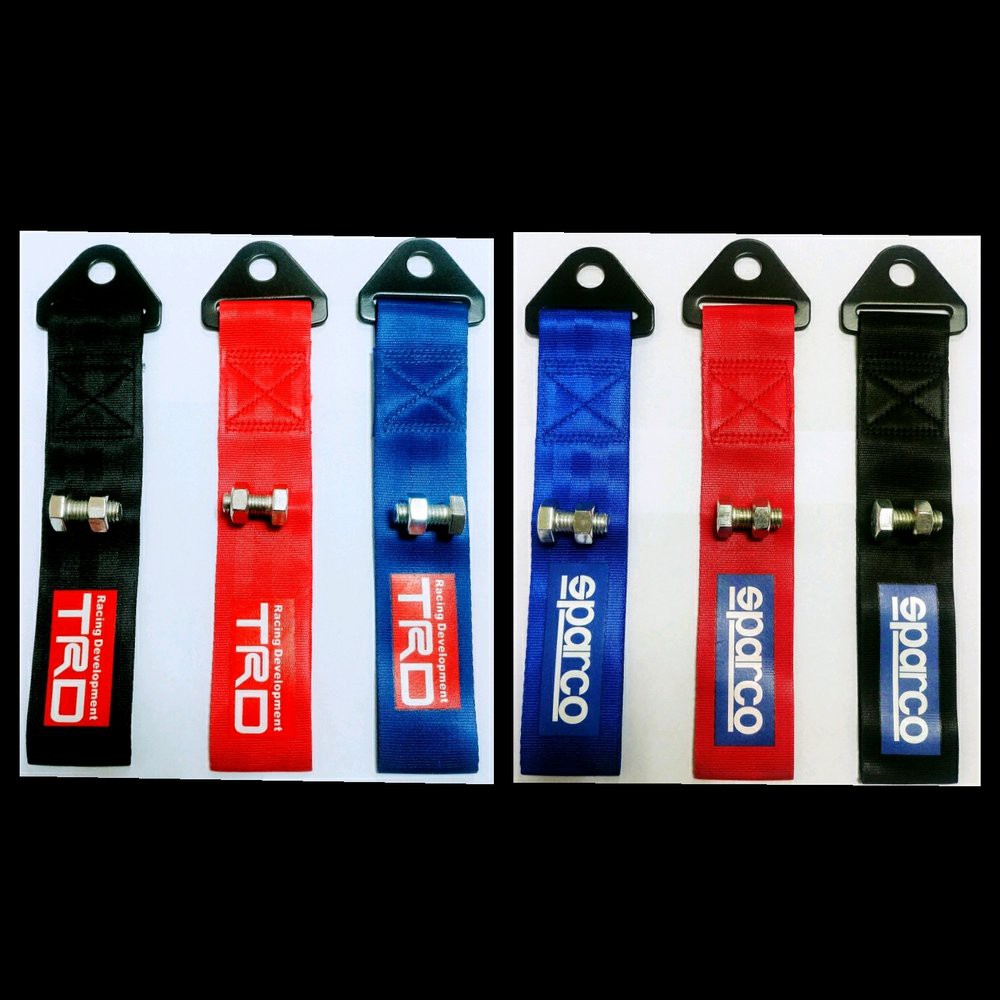 towing strap tali kain derek mobil / motor universal merah biru hitam mugen trd momo