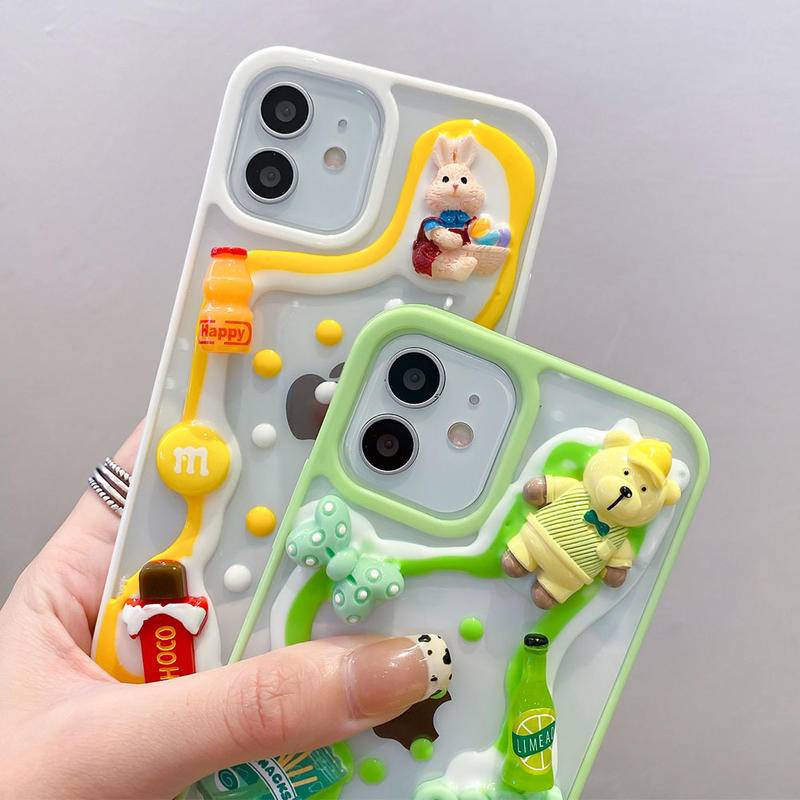 Soft Case Silikon Motif Makanan 3D Untuk iPhone 13 12 11 Pro MAX Mini X XS MAX XR SE 2022 2020 7 8 Plus