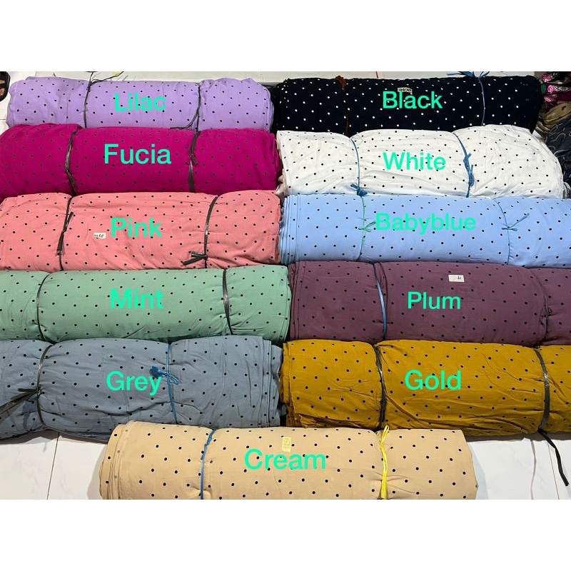 Kain Rayon Polkadot Motif | Bahan Premium Material