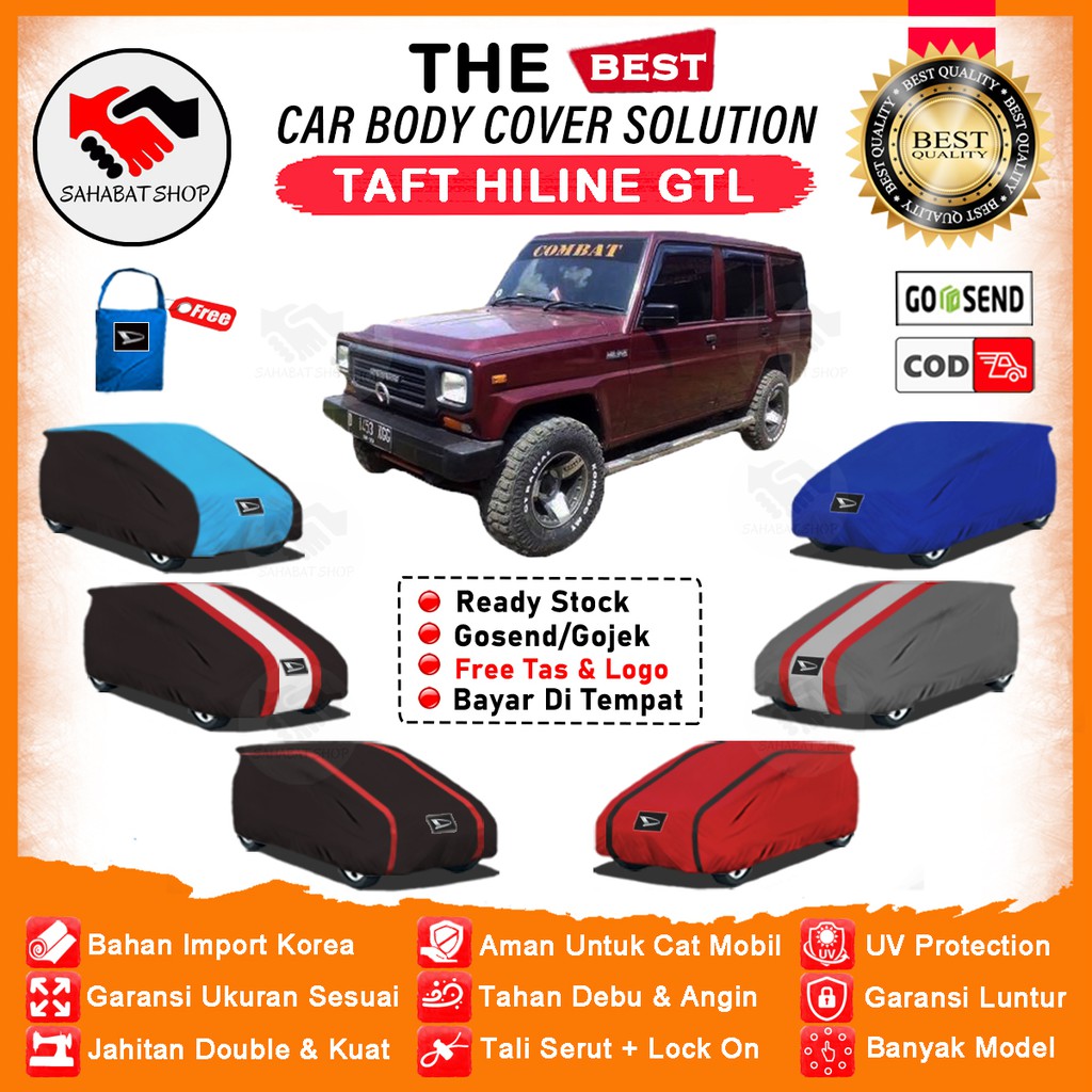 Sahabat Body Cover Mobil Taft Hilline GTL / Sarung Penutup Daihatsu Taft Hilline GTL Outdoor / Mantel Pelindung Tutup Pembungkus Selimut Mantol Jas Kerudung Kelambu Kerodong Tutupan Bungkus Terpal Mobil Taft Hilline GTL Waterproof Anti Air Model Orange