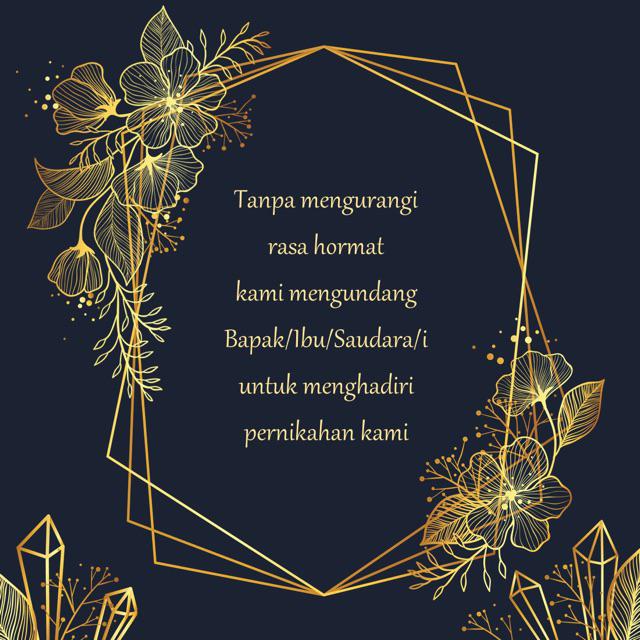 Undangan Digital Video Pernikahan Simple Gold Digital Wedding Invitation Custom Background Shopee Indonesia