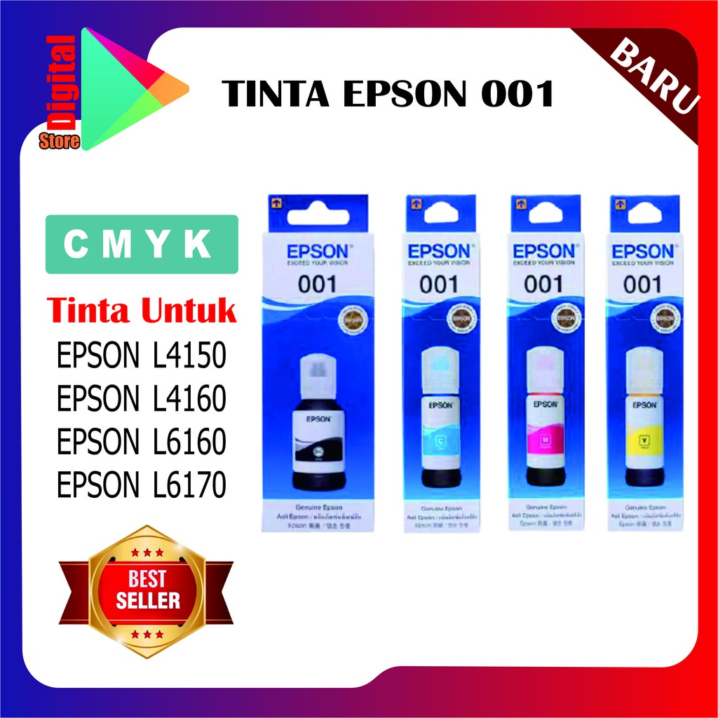 tinta epson 001 premium l4150 l4160 l6160 l6170 l6190   1 set