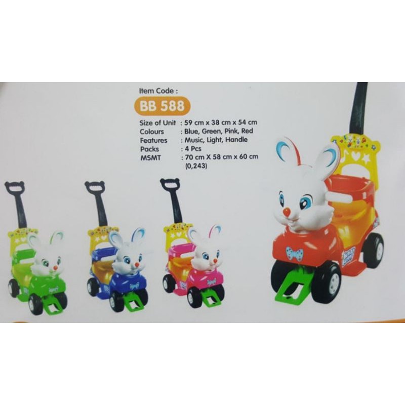 Mainan anak mobil kelinci dorong shp bb588