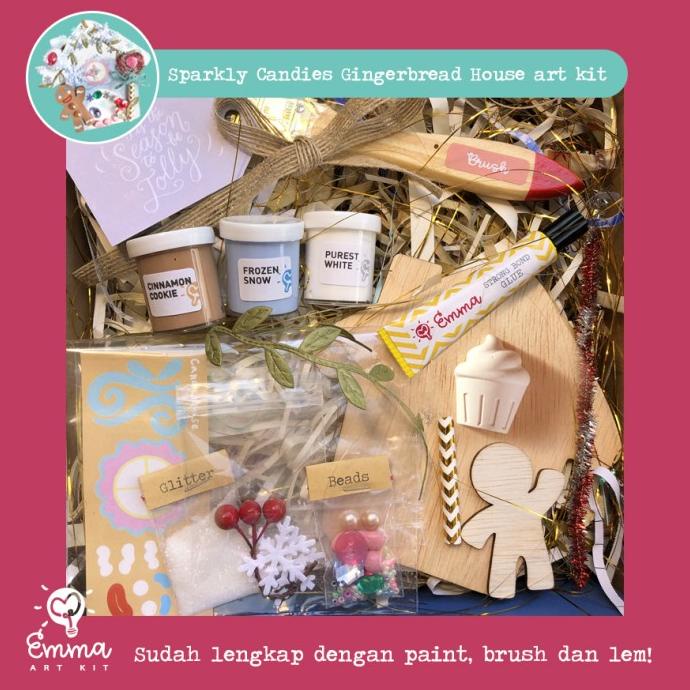 

TERBARUU!! Gingerbread Christmas Ornament Art Kit DIY (Includes Paint and Brush) TERBARU