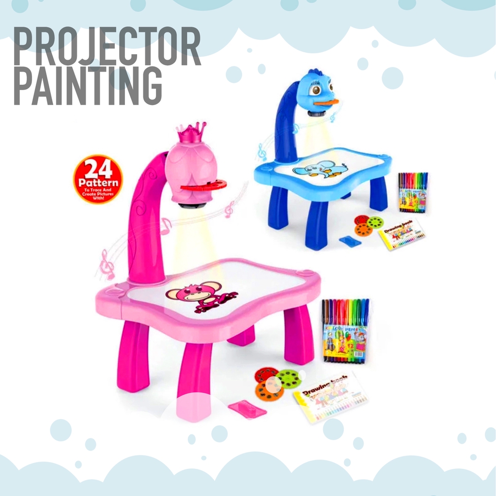 MAINAN ANAK PROJECTOR PAINTING MB 224 - PAINTING LEARNING - MEJA