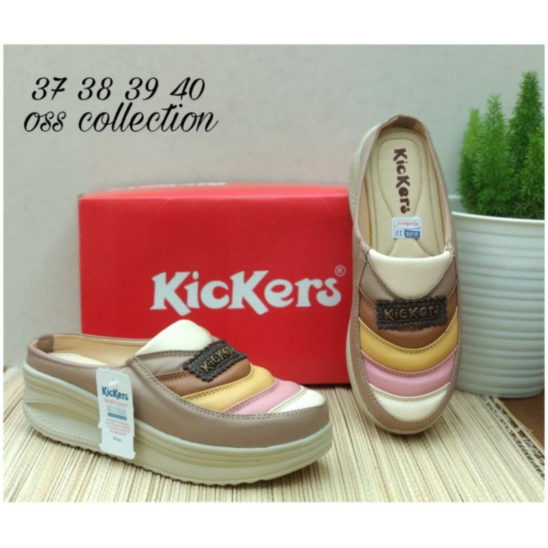 WEDGES SEPATU SLOP PELANGI KICKERS | TINGGI 5 CM