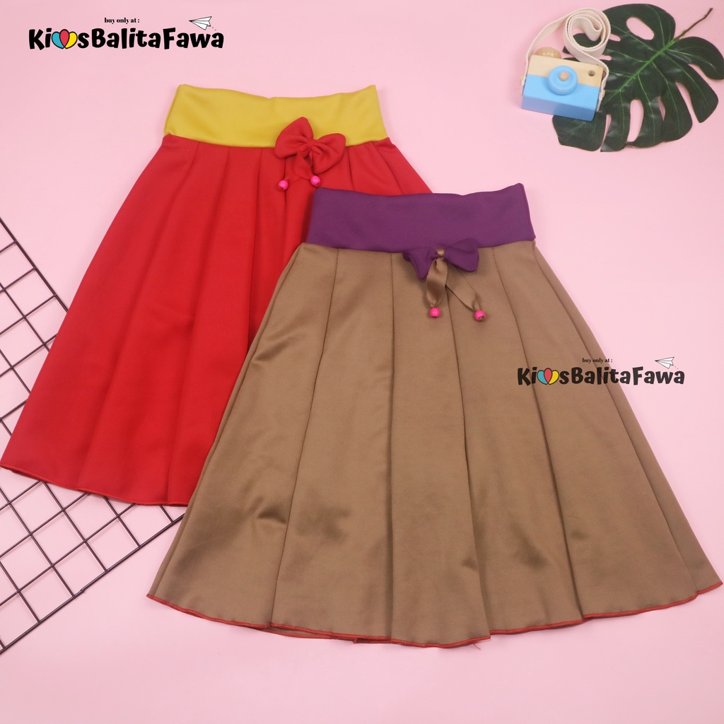 [POLOS] Rok Pita Bianca uk 8-10 Tahun / Skirt Anak Perempuan Cewek Skirt Pendek Polos Import Motif