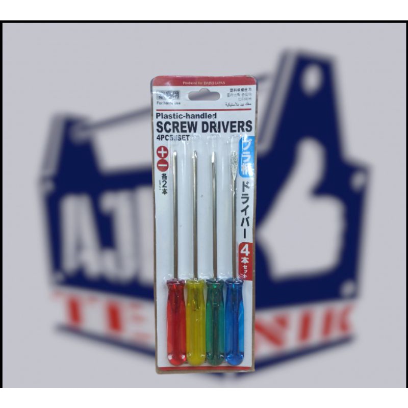 Obeng set 4pcs screwdriver plus min obeng tespen