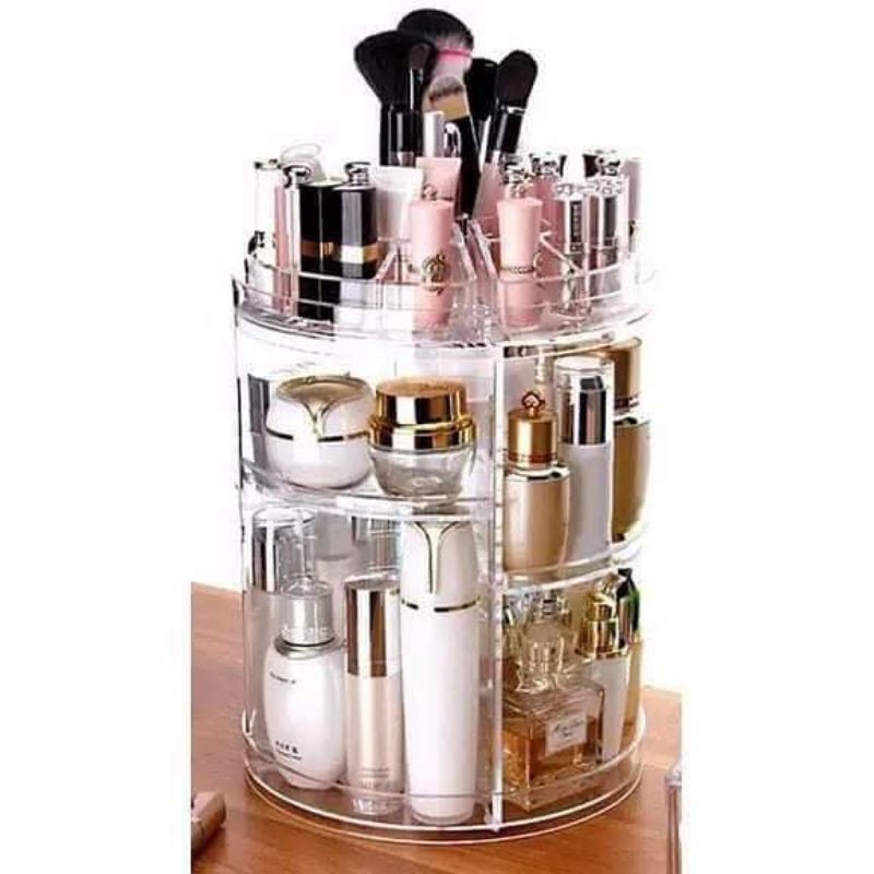 RAK PUTAR KOSMETIK 360 DERAJAT TRANSPARAN