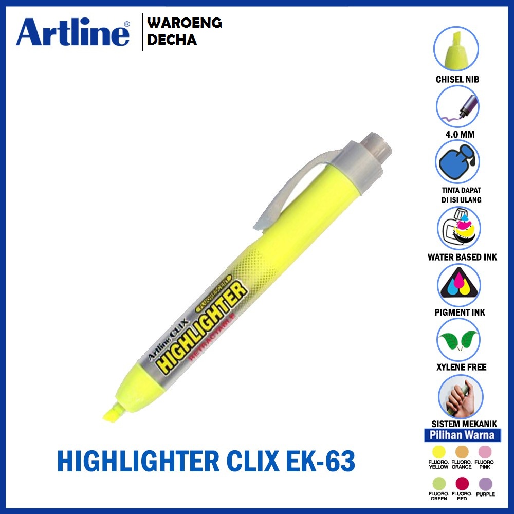 

Stabilo Artline Highliter pen Clix new EK-63