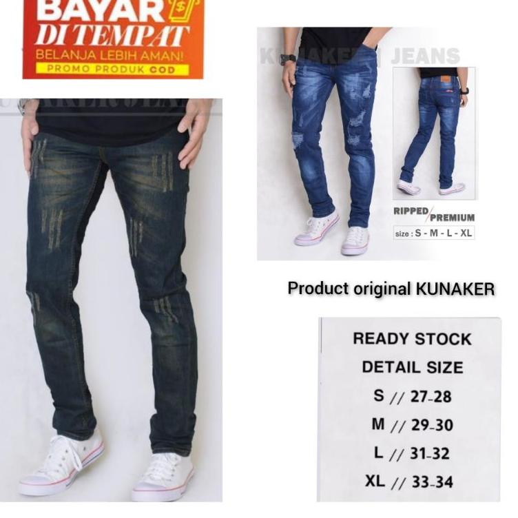 [KODE BARANG 1659] Celana jeans levis pria slimfit sobek / Jeans pria panjang Skinny /Celana panjang
