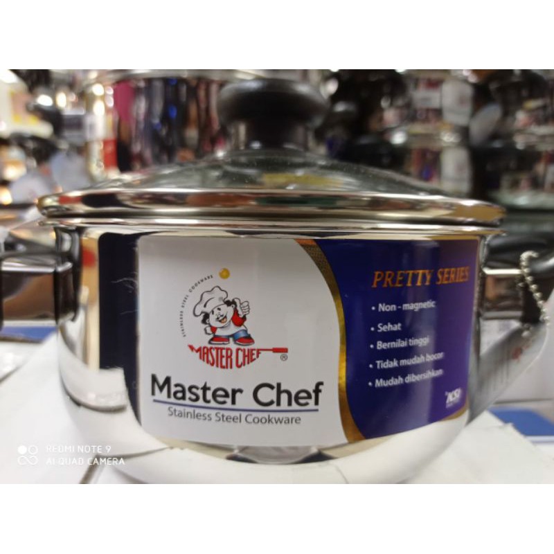 Panci / Dutch Oven Master Chef plus Tutup Kaca 20 cm, 22 cm- 24cm FREE Bubble wrap