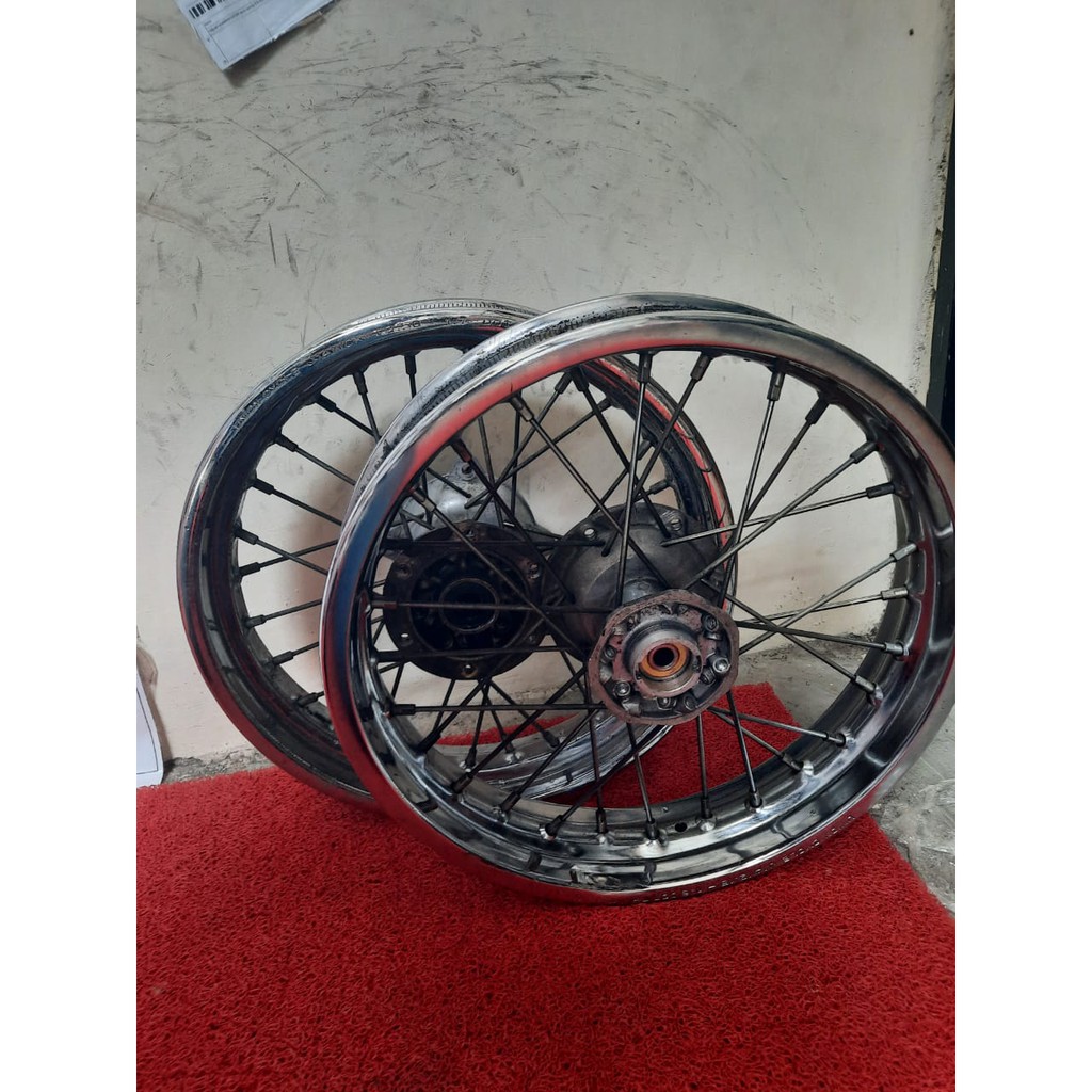 VELG SET, RODA SET,  PELEK MOTOR KLX/D-TRACKER MODEL OLD RING 14"