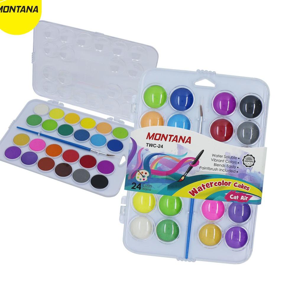 

⇼ Montana WaterColor 24 Warna / Cat Air Montana TWC-24 / WaterColor Cake ベ