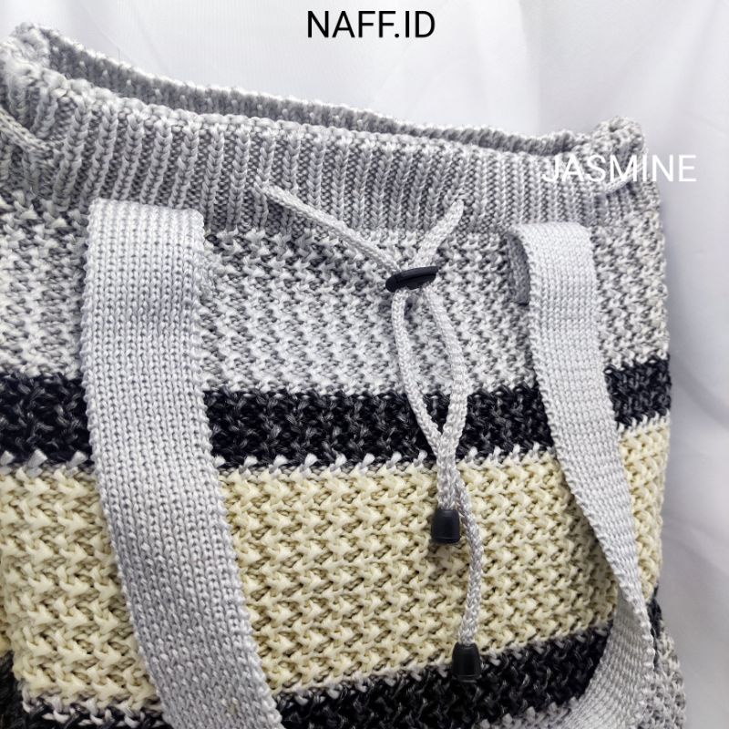 NAFF.ID - &quot;jASMINE &quot;Totebag Rajut|Tas Bahu Kekinian | Tas Laptop 13 inch