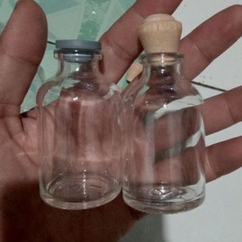 botol kaca 35ml tutup karet dan tutup kayu, botol vial 35ml, botol parfum 35ml, botol asi 35ml, souv