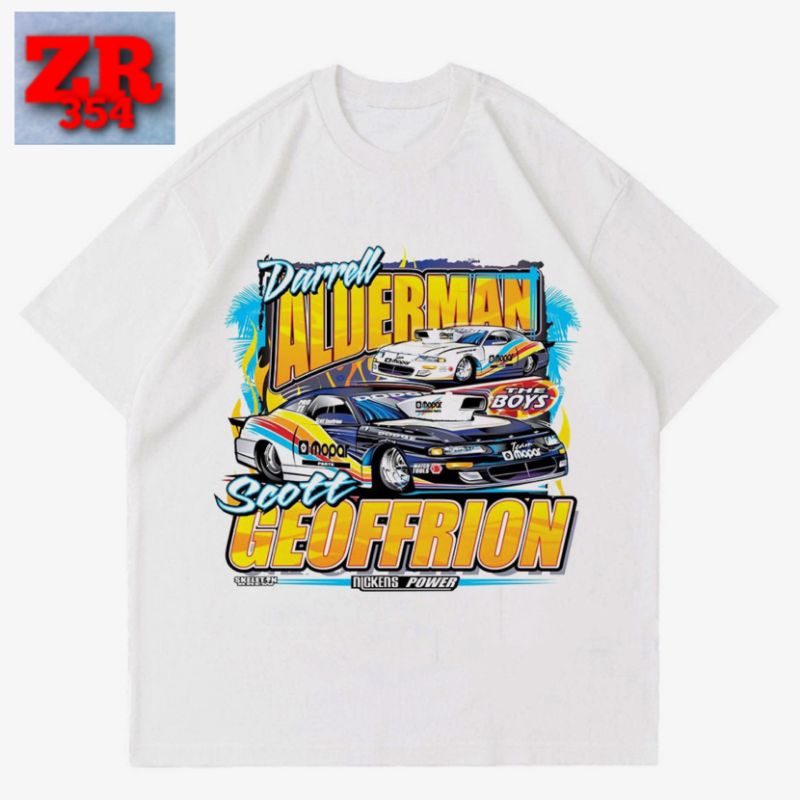 KAOS NASCAR VINTAGE SCOTT & DARREL PUTIH  | T-SHIRT WHITE NASCAR RUMBLE RACING "THE BOYS" | BAJU MOB