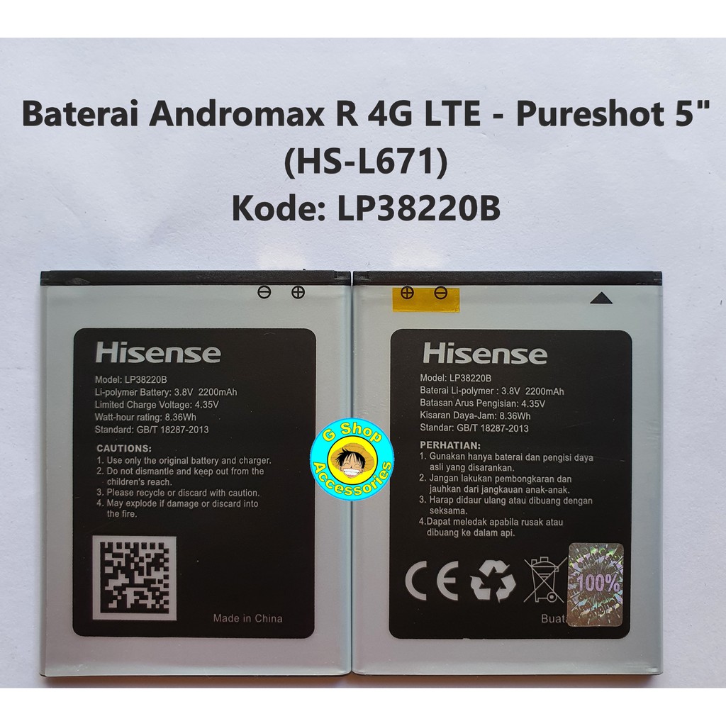 Baterai Original Andromax R 4G LTE Pureshot 5" ( HS-L671) LP38220B