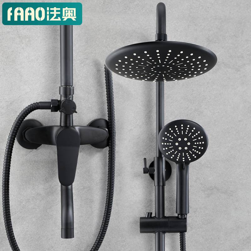 Shower Kamar Mandi Shower Mandi FA-8655B Satu Set Hitam Terbaru Mewah