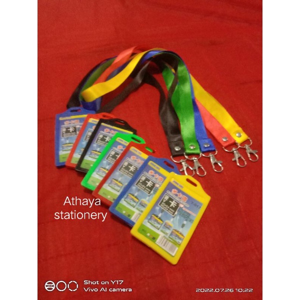 

Tali ID card non stoper 2 cm+ID card karet T017(2 kartu)