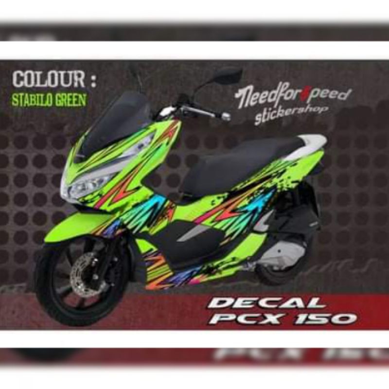 

Stiker PCX adolo fullbody grafis hijau stabilo