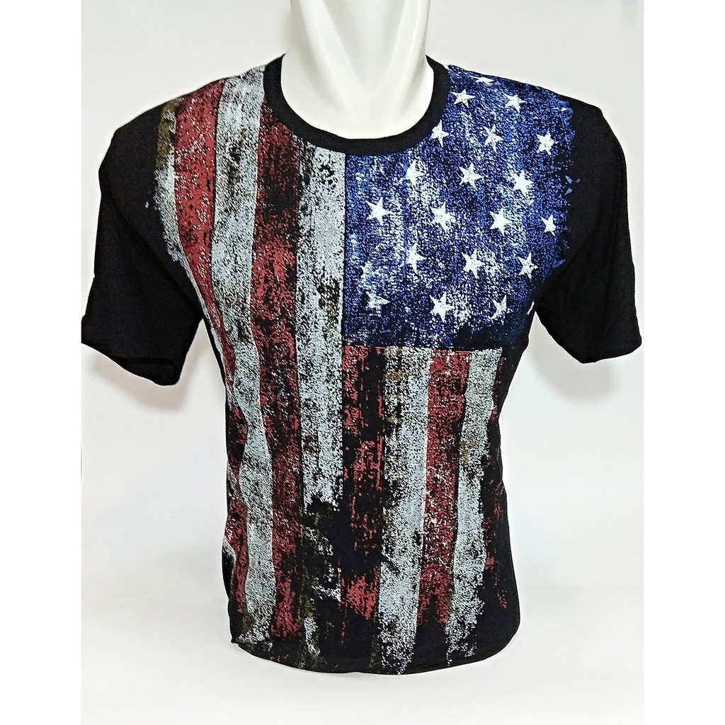 Kaos Baju Tshirt Bendera Amerika USA Premium Quality Big Size Jumbo XL-XXXL Rhymes