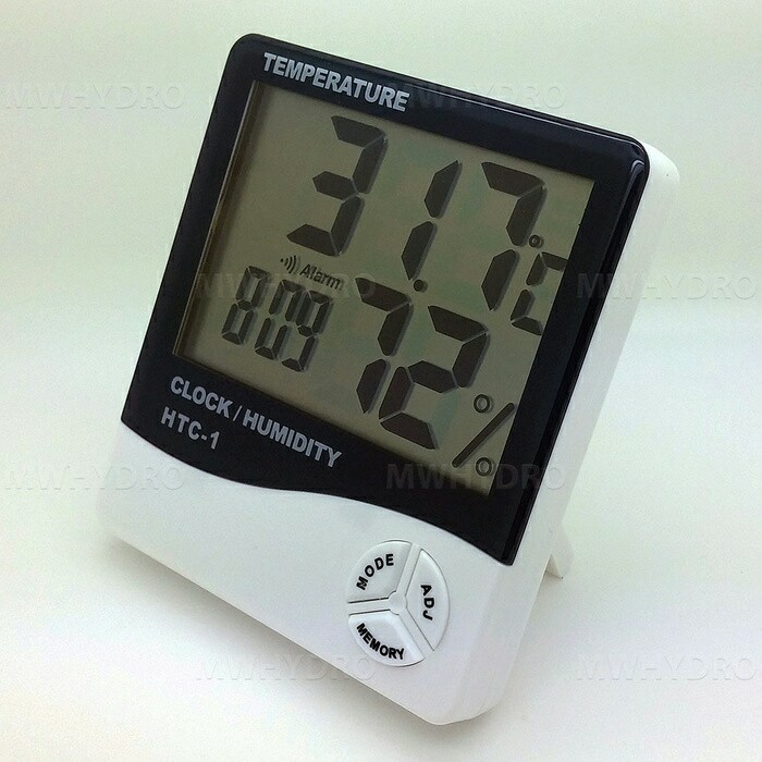 Thermometer hygrometer HTC 1 Suhu, kelembaban, jam alarm