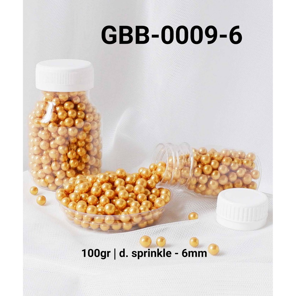

GBB-0009-6 Sprinkles sprinkle sprinkel 100 gram mutiara emas yamama baking grosir murah sprinkles cake dekorasi mutiara trimit decoration story sprinklestory sprinklesstory sprinkle story yamama baking