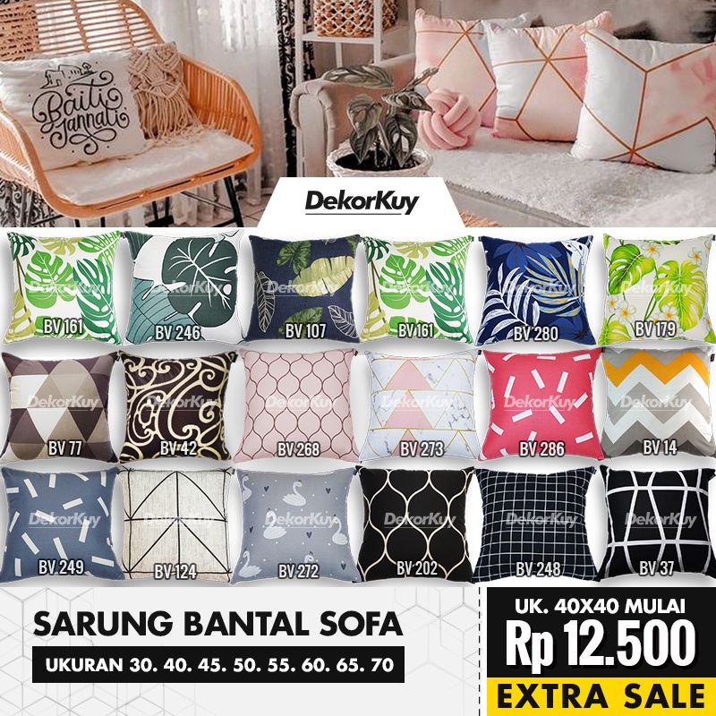 Sarung Bantal Sofa / Sarung Bantal Kursi Uk. 30, 40, 45, 50, 55, 60, 65, 70