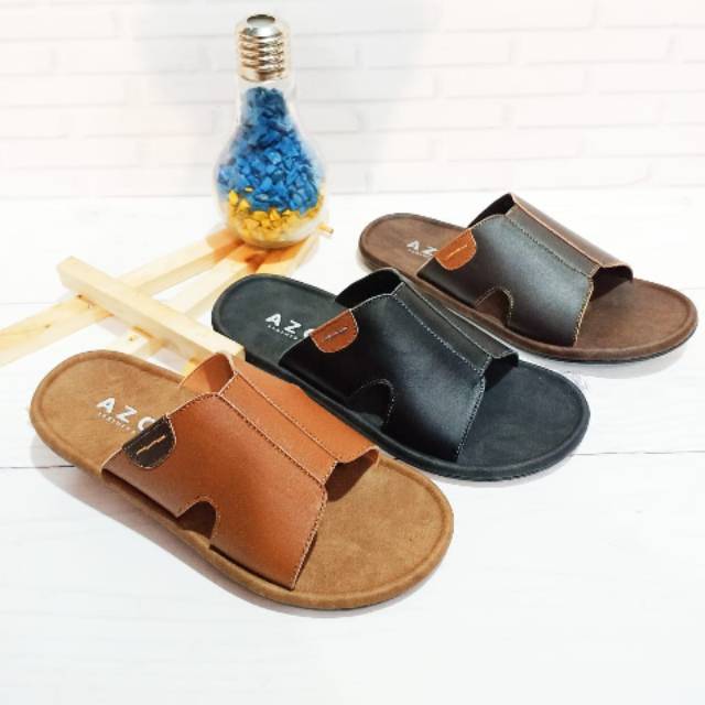 Sendal Kulit Pria / Sendal Kulit Asli / Sendal Kulit Garut / Sendal Kulit Sapi Asli Garut