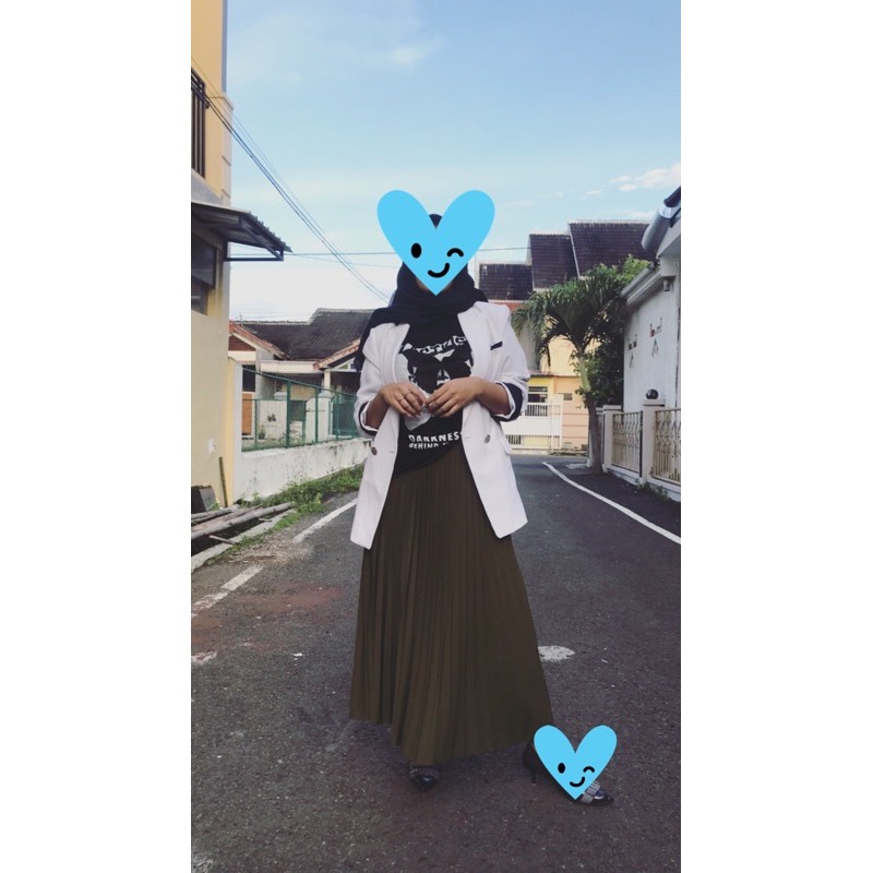 Rok Plisket hijau army