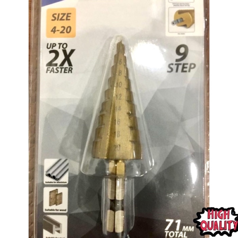 Mata bor besi pagoda 4-20mm Mata bor besi kerucut piramid segitiga 4-20mm benz BZ-7067