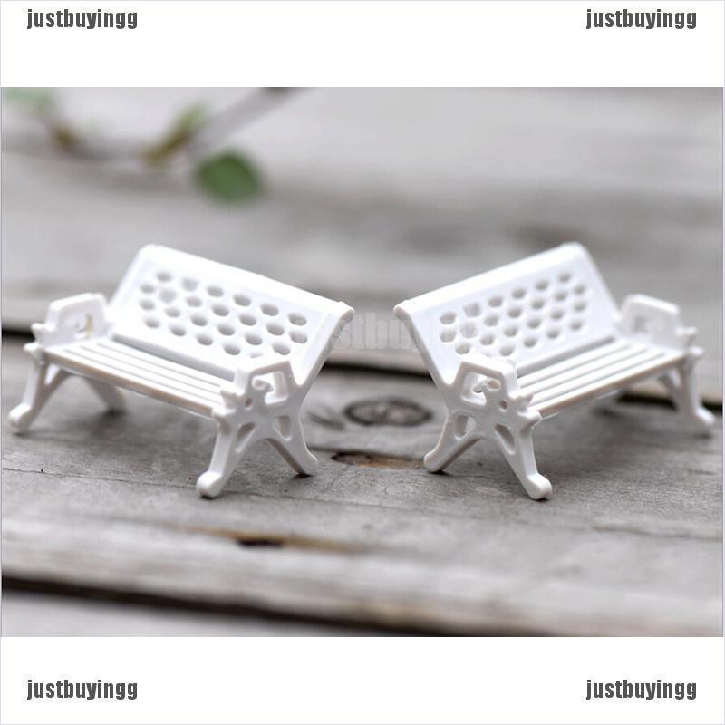 JB✪ 1/5pcs Garden Ornament Miniature Park Seat Bench Craft Fairy Dollhouse Decor