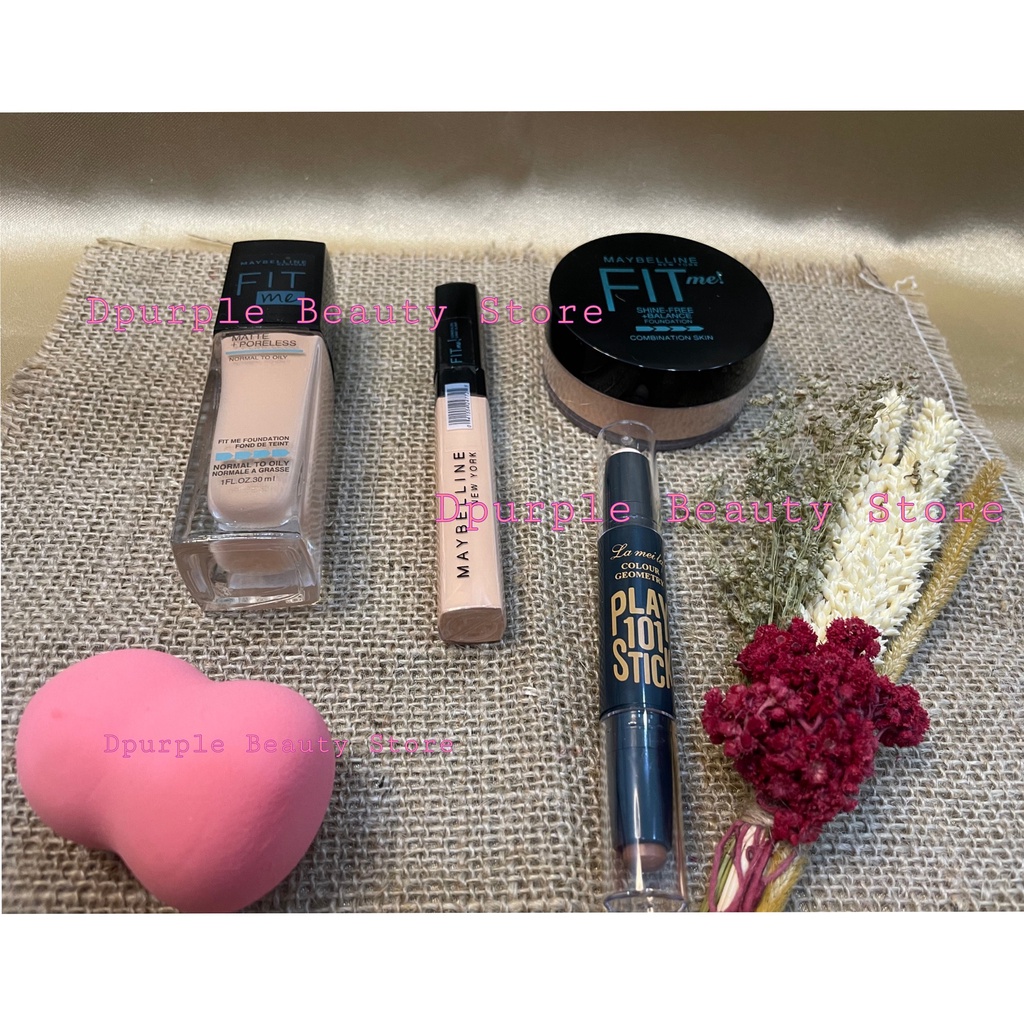 COD - Paket Maybelline Set 10 in 1 - Paket Makeup Lengkap Maybelline 10 in 1 - Bedak - Fondation - Concealer - Contour - Eyeshadow - Maskara - Eyeliner - Lipcream - Lipbalm - Gratis Beauty Blender / Spon Telur