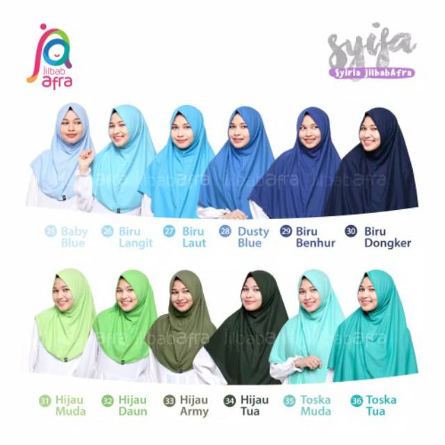 SYIFA jilbab AFRA non Ped - jilbab syiria - jilbab Kaos Afra