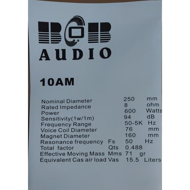 Speaker 10in Middle BOB AUDIO 10AM